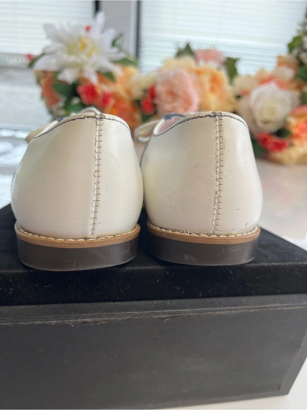 Stride Rite 2978 White Navy Leather Saddle Oxford Shoes Kids Size 12